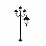 Dabmar 11-ft 9W LED Showcase Lamp Post, Three-Head, A19, GU24, 120V, Black