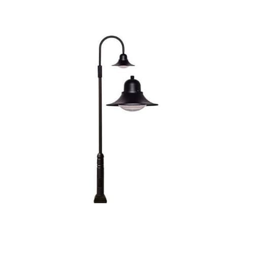 Dabmar 60W Single Arm Drop Post LED Lamp Post Fixture, 3000K, Black