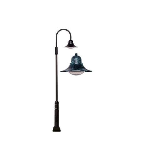 Dabmar 60W Single Arm Drop Post LED Lamp Post Fixture, 3000K, Verde Green