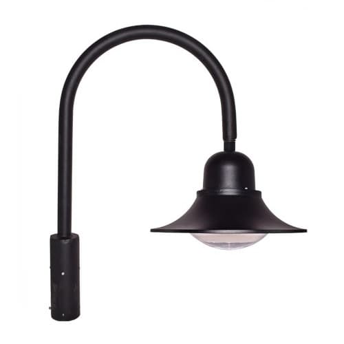 Dabmar 60W Single Arm Drop Post LED Post Top Fixture, 3000K, Black