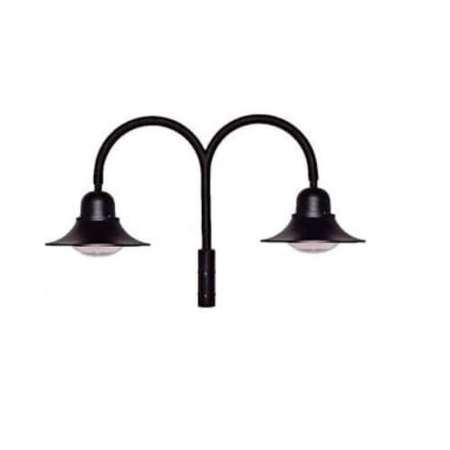 Dabmar 60W Two Arm Drop Post LED Post Top Fixture, 3000K, Black