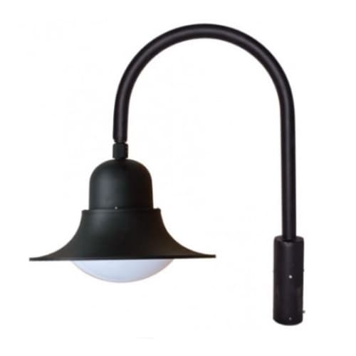 Dabmar 30W LED Goose Neck Post Light Fixture, 85V-265V, 6500K, Black