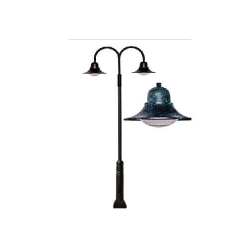 Dabmar 30W Two Arm Drop Post LED Lamp Post Fixture w/PC Lens, Verde Green