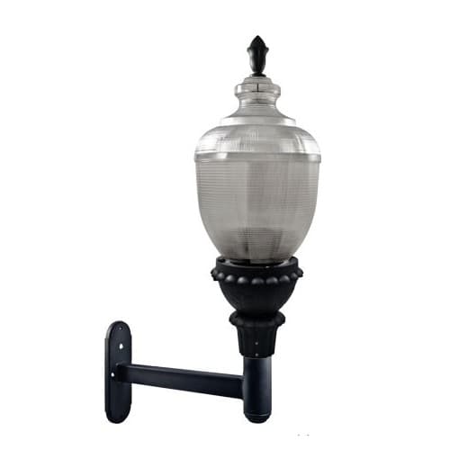 Dabmar 75W Clear Acorn LED Wall Fixture w/Prismatic Lens, Black