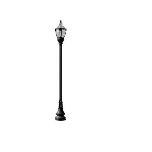 Dabmar 120W 1 Light Clear Top Decorative Base Acorn LED Lamp Post Fixture, Black