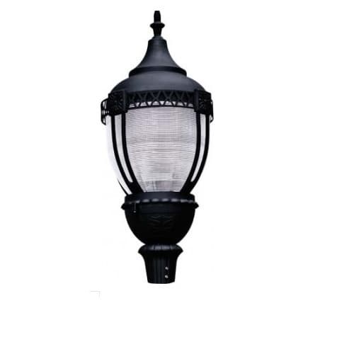 Dabmar 75W Clear Acorn LED Post Top Fixture w/Mogul Base, DLC, Black