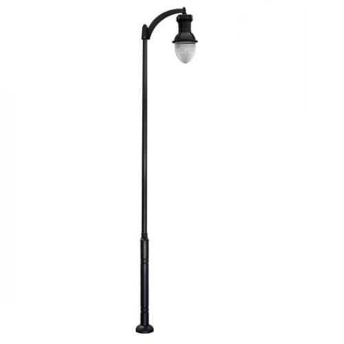 Dabmar 75W Single Arm Acorn Aluminum LED Lamp Post w/PC Lens, Black