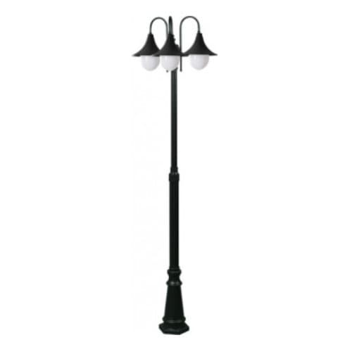 Dabmar 27W LED Three Headed Post Light Fixture, GU24, 120V, 2700K, Bronze