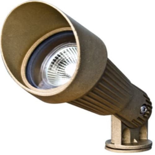 Dabmar 3W LED Directional Spot Light w/ Hood, MR16, Bi-Pin Base, 12V, 2700K, Solid Brass