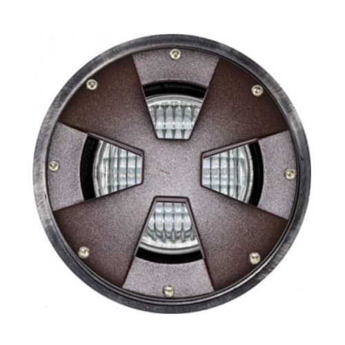 Dabmar 9W LED Adj Drive-Over In-Ground Well Light, PAR36, 12V, 3000K, Bronze