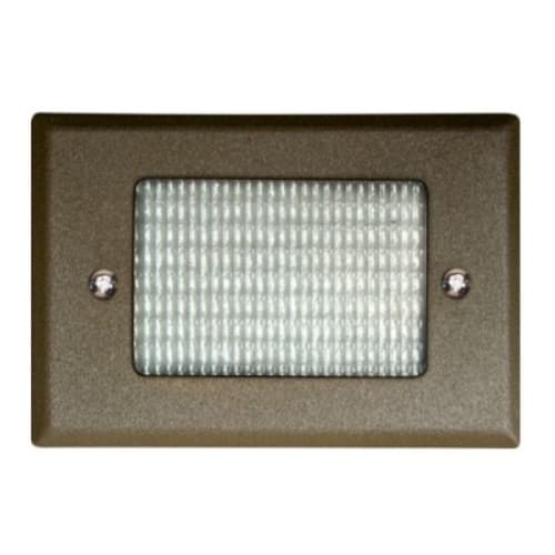 Dabmar 2.5W LED Recessed Open Face Step Light, Prismatic Lens, 6400K, Bronze