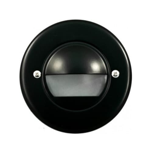 Dabmar 2.5W LED Round Recessed Eyelid Step & Wall Light, 12V, 3000K, Black