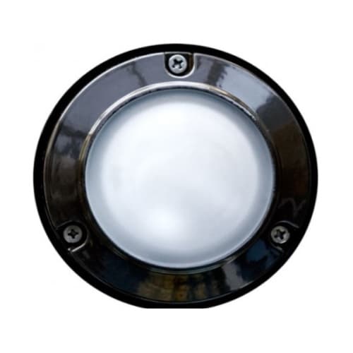 Dabmar Round Open Face Surface Mount Step Light w/o Bulb, 12V, Black