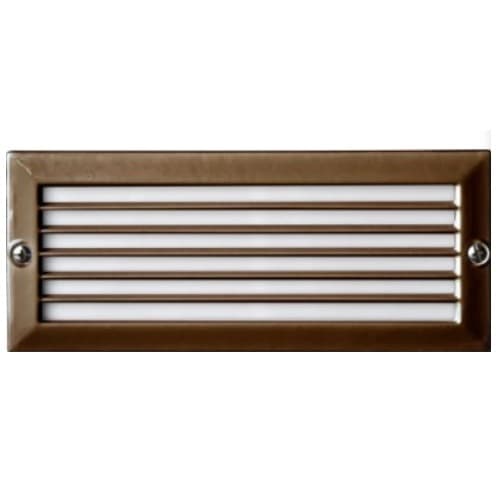 Dabmar 6W LED Recessed Step & Wall Light, Louvered, 12V, Amber, Bronze