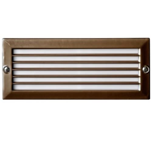 Dabmar 5W LED Recessed Step & Wall Light, Louvered, 12V, 6400K, Bronze