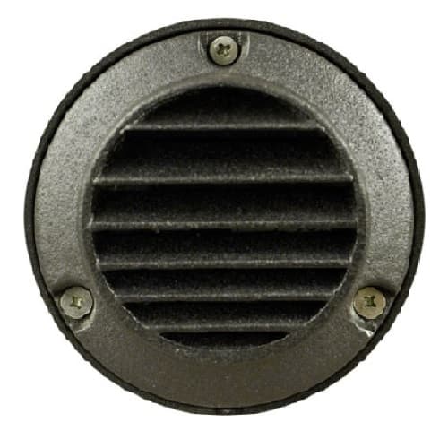 Dabmar 2.5W LED Step & Wall Light, Round w/ Grill, 12V, 6400K, Bronze