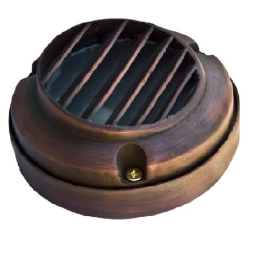 Dabmar 2.5W LED Solid Brass Step Light, Louvered Down, 12V, 6400K, Bronze