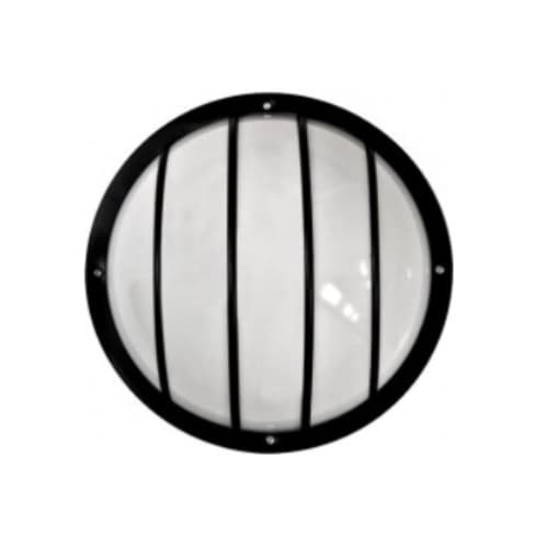 Dabmar Round Caged Surface Mount Wall Light w/o Bulb, 120V, Black