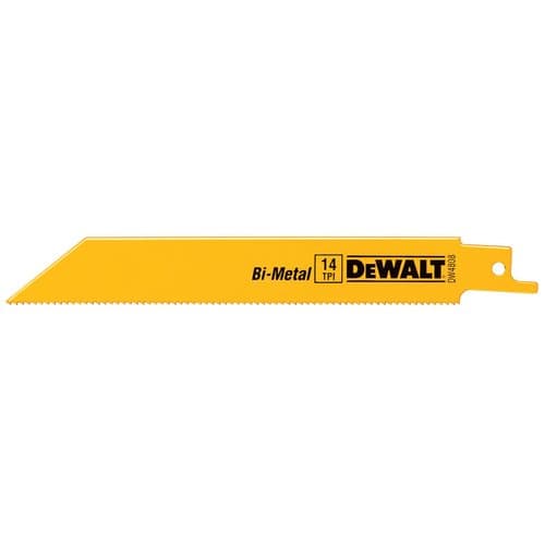 Dewalt 6" 24 TPI Straight Back Bi-Metal Reciprocating Saw Blade