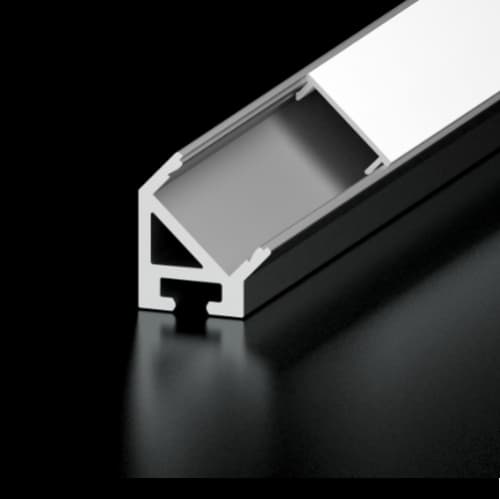 Diode LED 4-ft Channel Bundle w/ Premium Diffusion Lens, 45°, Aluminum