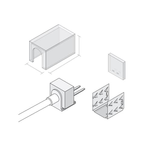 Diode LED Field Connector for Side Bend Linaire Flex, Bottom