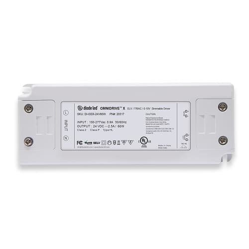 Diode LED 60W OMNIDRIVE Driver, Dimmable, 120V-277V AC / 12V DC