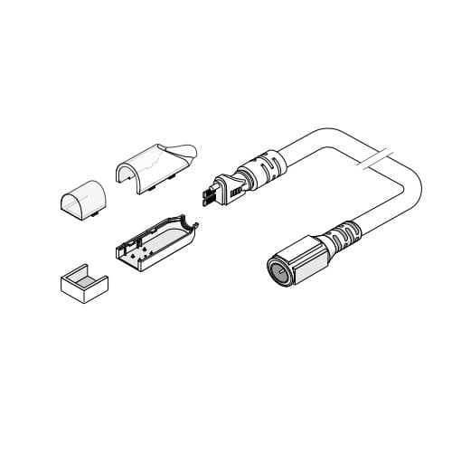 Diode LED 12-In NEON BLAZE Side Bending Straight Wire Entry Connector, Female