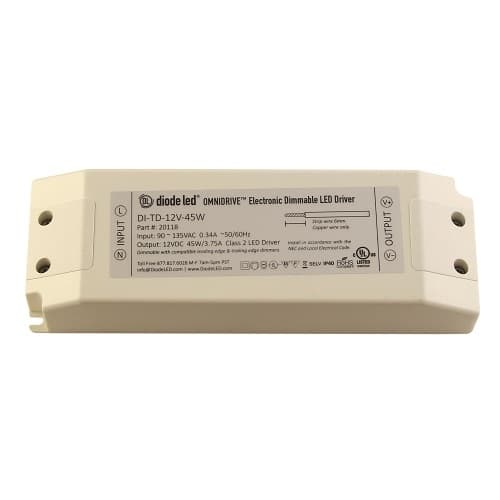 Diode LED 45W OMNIDRIVE Electrical Dimmable Driver, 12V