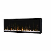 50-in 2500W LED Built-in Electric Fireplace, Black