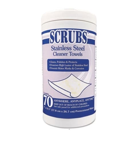 Dymon Scrubs Stainless Steel Cleaner Wipes 9.75X10.5