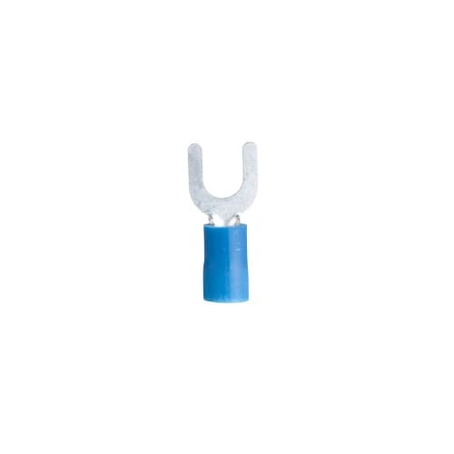 FTZ Industries Spade Terminal w/ Fork, 16-14 AWG , 8-10 Stud Size, Blue
