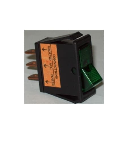 Calterm 20 Amp Illuminated Green Glow Rocker Switch