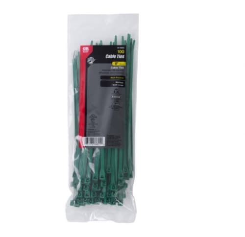 Gardner Bender 8-in Double Lock Cable Tie, 75lb, Green