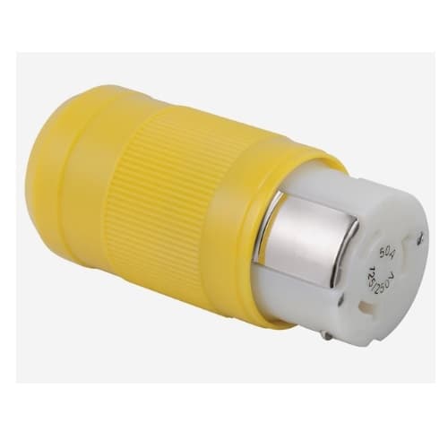 Gardner Bender Heavy-Duty Locking Connector, 125-250V, 50A, Yellow