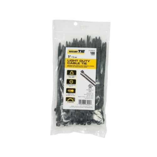 Gardner Bender 5-in Light Duty Cable Ties, 40lb, Black