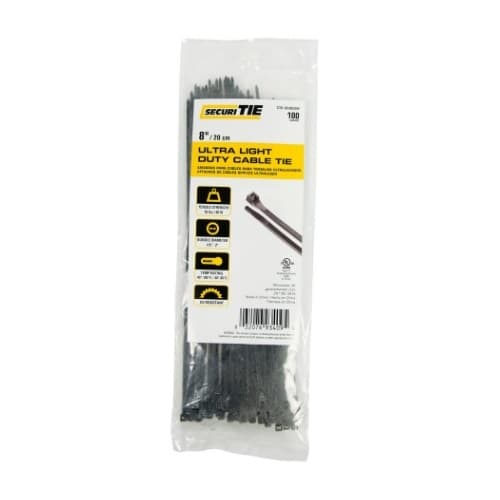 Gardner Bender 8-in Cable Ties, 18lb, Black