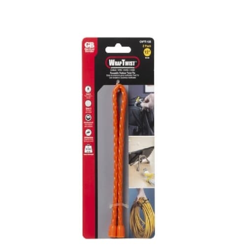 Gardner Bender 12-in WrapTwist Tie, Orange