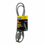 Bergen 3 ft Grey Right Angle Garbage Disposal Power Supply Cord