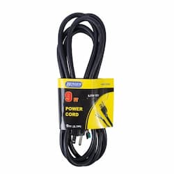 Bergen 9 ft Black Straight Plug 16/3 Power Supply Cord 