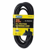 15 Amp 25-ft Extension Cord w/ Single Outlet, #14/3 AWG, 125V, Black