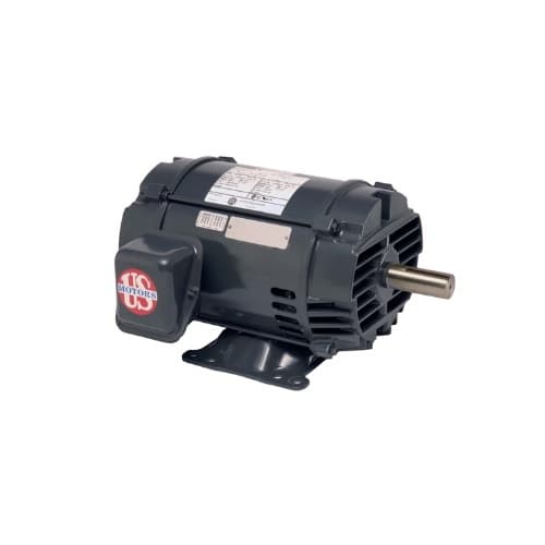 US Motors 500W ODP Motor, 56 FRME, 1725 RPM, 1/2 HP, 50/60 Hz, 208V-230V/460V