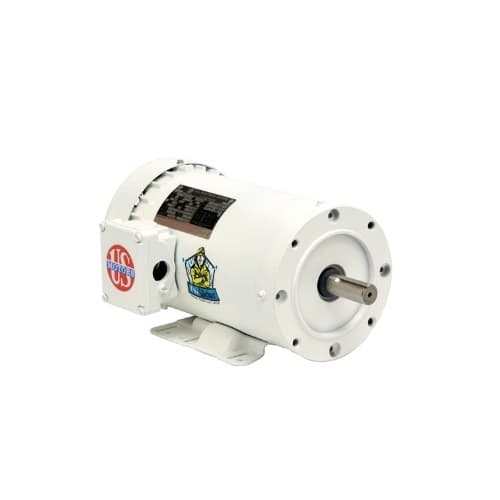 US Motors 3700W Painted Washdown Motor, 184TC, 3515 RPM, 5 HP, 208V-230V/460V