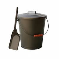 Ash Bin w/ Lid & Shovel, Bronze