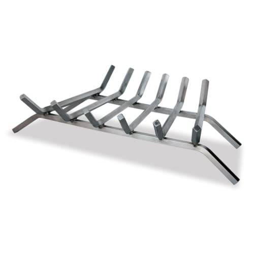 UniFlame 27-in 6-Bar Log Grate, 0.625-in Bar, Stainless Steel