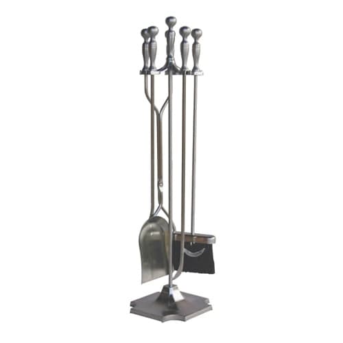 UniFlame 31-in 5pc Satin Pewter Finish Fireset w/ Ball Handles