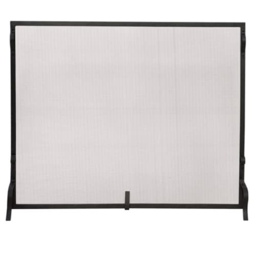 UniFlame Small Fireplace Screen, Wrought Iron, 1-Panel, Black