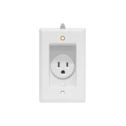 Enerlites 15 Amp Tamper Resistant Recessed Single Receptacle, White