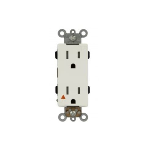 Enerlites 15 Amp Isolated Ground Tamper Resistant Decorator Duplex Receptacle, White