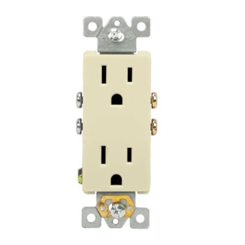 Enerlites Almond Push-In and Side Wired Decorator Residential Grade 15A Receptacle