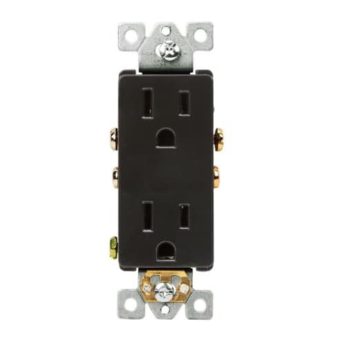 Enerlites Black Push-In and Side Wired Decorator Residential Grade 15A Receptacle
